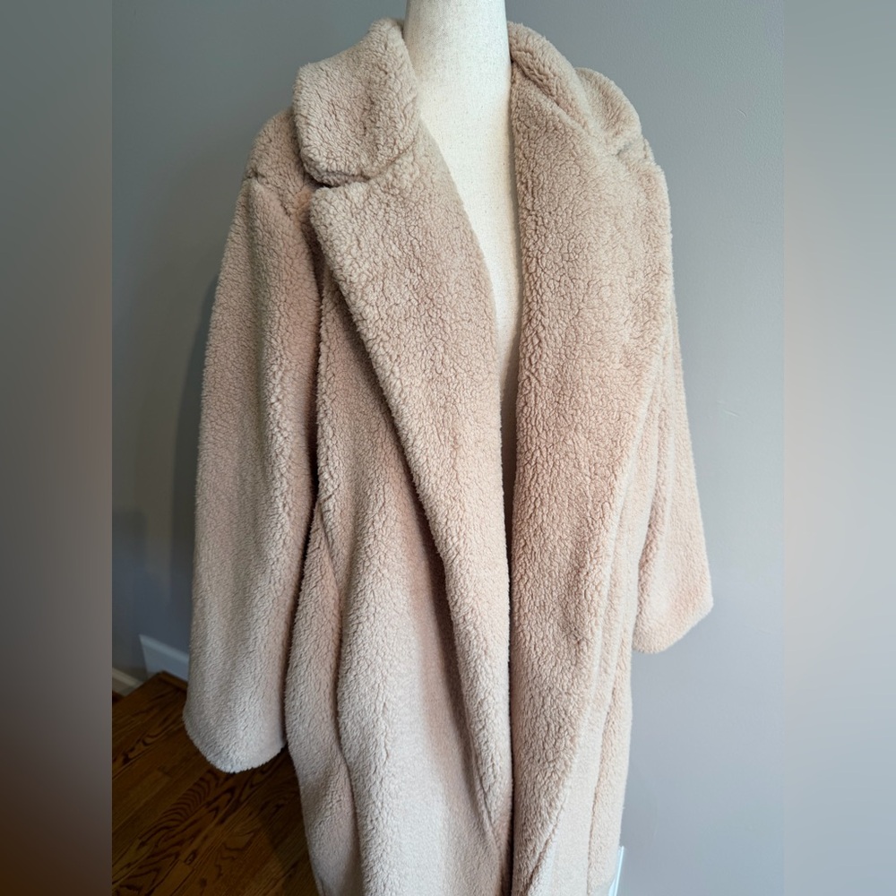 NWT Torrid Tan Long Sherpa Coat - Torrid Size 3 (22-24 or 3X) - Picture 5 of 16